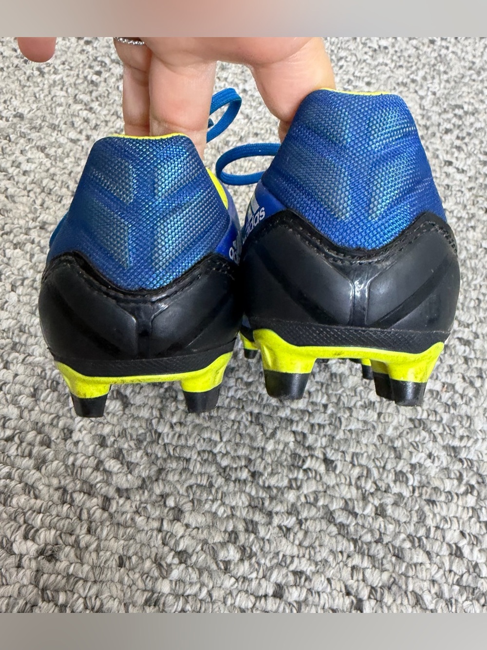 Adidas Nitrocharge 2.0 blue yellow white lace up kids youth soccer cleats 1 - Picture 7 of 10